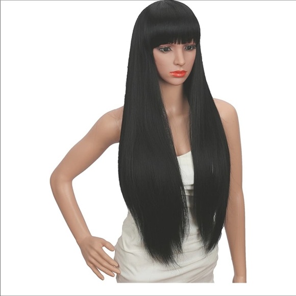 🆕️ Silky Long Black Hair With Bangs Wig